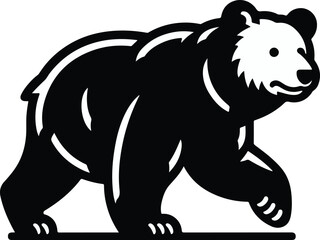 Polar bear silhouettes vector silhouette design, isolated white background