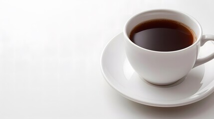 A cup of coffee with copy space isolated on white backgroud