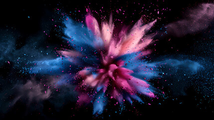 Fototapeta premium 3D rendering of colored powder explosion