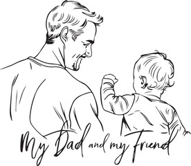 Father day r vector white and black template illustration