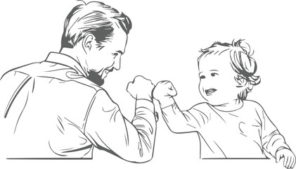 Father day r vector white and black template illustration