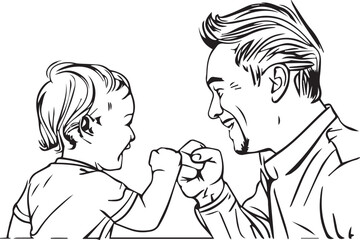 Father day r vector white and black template illustration