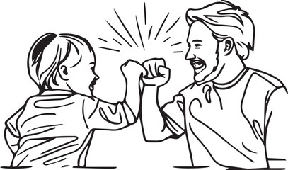 Father day r vector white and black template illustration