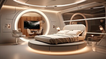 bedroom futuristic interior