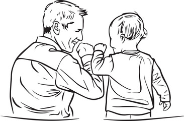 Father day r vector white and black template illustration