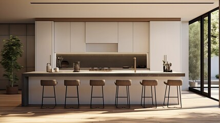 quartz brown counter kitchen