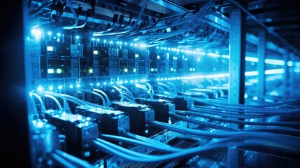 Naklejka premium illuminated data center light