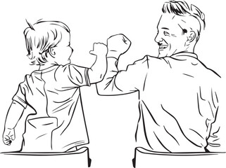 Father day r vector white and black template illustration