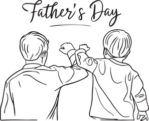 Father day r vector white and black template illustration