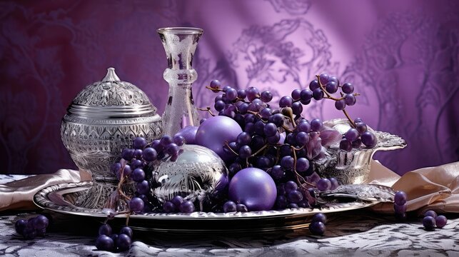 opulence purple and silver background