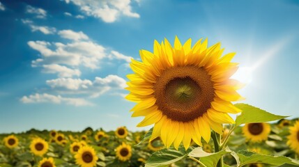 Obraz premium field heart shaped sun