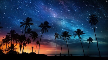 Obraz premium night stars horizon