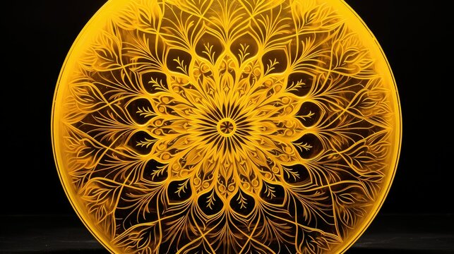 laser yellow mandala