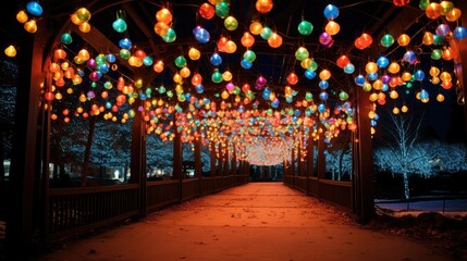 market colored holiday lights