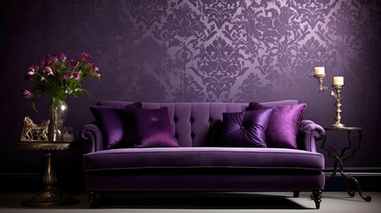 Obraz premium intricate purple damask
