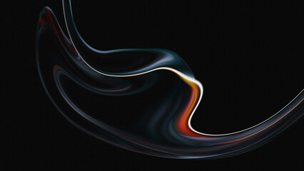 Vibrant liquid wavy surface. 3D illustration abstract iridescent fluid render. Neon holographic smooth surface with colorful interference. Stylish spectrum flow motion