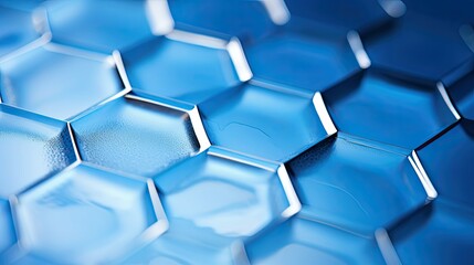 etched blue honeycomb pattern