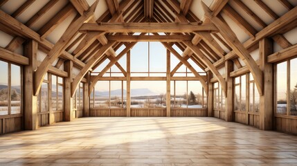 Fototapeta premium beams structure timber frame