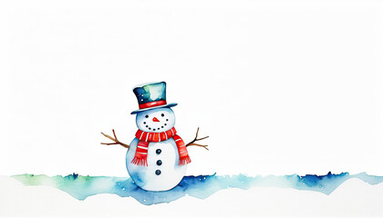 Cute snowman with copy space
