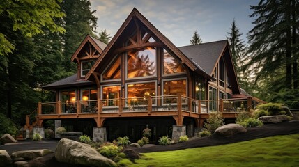 Naklejka premium warm material timber frame
