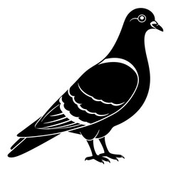 Elegant Pigeon Silhouette Vector Illustration for Creative Designs