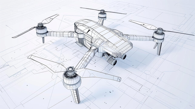 drawing of a drone on a white background