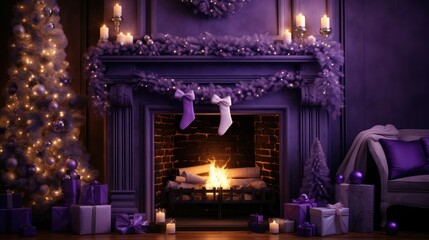 decorated holiday background purple