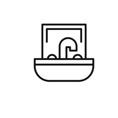 Bathroom sink icon outline collection in black