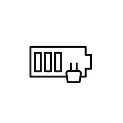Battery charging icon outline collection in black