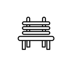 Bench icon outline collection in black