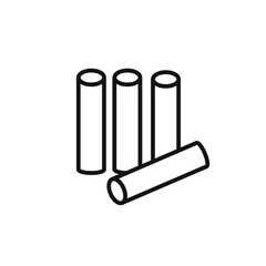 Chalk icon outline collection in black