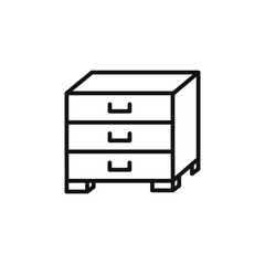 Chest of drawers icon outline collection in black