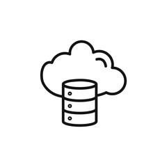 Cloud database icon outline collection in black