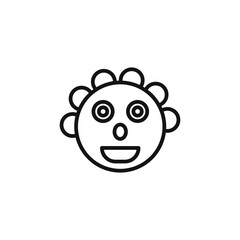 Clown head icon outline collection in black