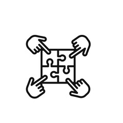 collaboration icon outline collection in black