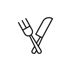 Cutlery icon outline collection in black