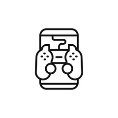 Mobile phone game icon outline collection in black
