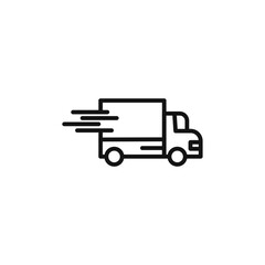 Delivery truck icon outline collection in black