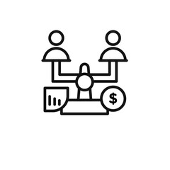 Debt holders icon outline collection in black