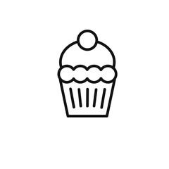 muffin icon outline collection in black