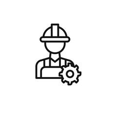 engineering service icon outline collection in black
