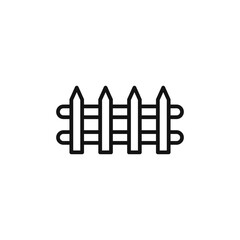 fence icon outline collection in black