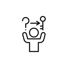 Problem solving skills icon outline collection in black