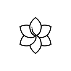 plumeria icon outline collection in black