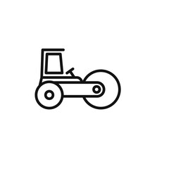 Road roller icon outline collection in black