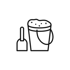 Sand bucket icon outline collection in black