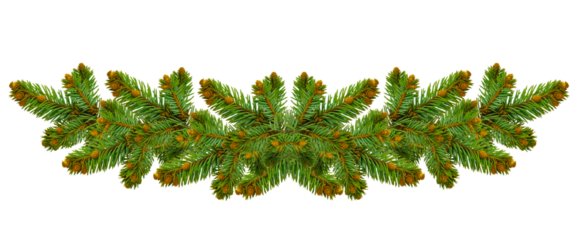 Christmas border, for branches. garland isolated on transparent, png ,for winter holiday season, greeting cards, banners, calendars