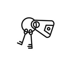 Key Chain Icon outline collection in black