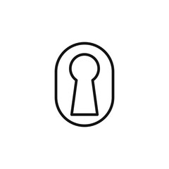 key hole icon outline collection in black