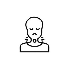 Sore throat icon outline collection in black